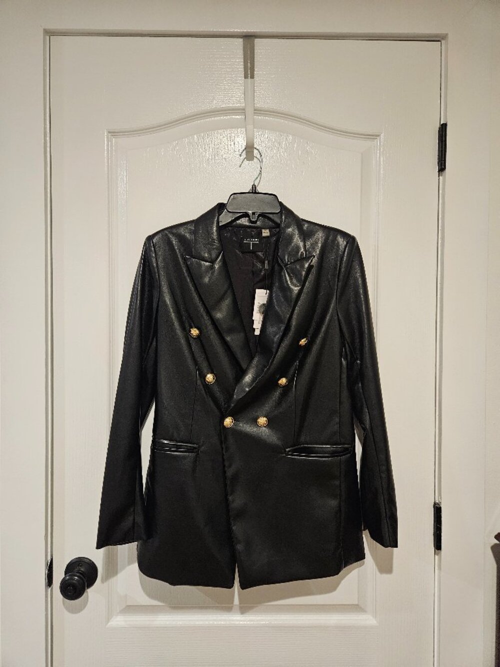 Tahari leather blazer